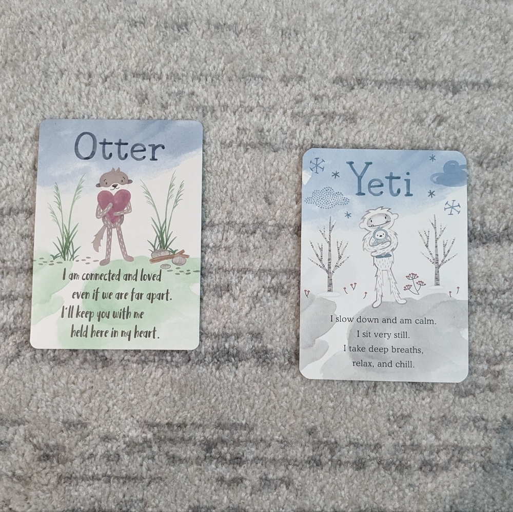 Slumberkins various affirmation cards with watercolor backs